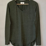 Sol Angeles  Green V-Neck Long Sleeve Shirt Photo 0