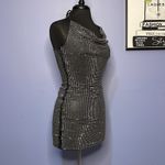 Thirty / Thirty LA Sparkling Silver Halter Dress Size Small Black Photo 3