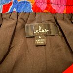 Lulus Island Floral Print Wide Leg Pants Colorful Tropical High Waist Side Zip L Black Size L Photo 7