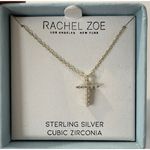 Rachel Zoe Sterling Silver Cubic Zirconia Cross Pendant Necklace Photo 0