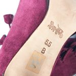 Coach Lena Victorian Peep Toe Lace Up Heeled Booties Red Wine Suede Leather 5.5 Photo 10