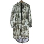 Wild Fable Long Windbreaker Jacket Womens M Green Zip-Up Tie Dye Streetwear Y2K Photo 2
