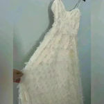 Thirty Thirty LA Ivory Butterfly Mesh Midi Garden Dress XS Photo 9