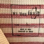 Free People We The Free Top  Red & Cream Striped Oversized Waffleknit Sz L EUC Photo 5