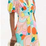 STAUD Mini Milla Dress in Citrus Kaleidoscope Multicolor Puff Sleeve in Size 0 Photo 4