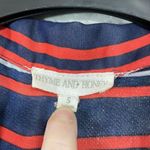 Thyme + Honey  Blue Striped Sleeveless Button Up Shirt - Size Small - Semi Sheer Photo 3