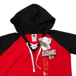 NHL Chicago Blackhawks Hoodie Pullover Lace Up Red Black Size M Photo 2