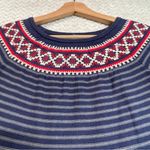 Hanna Andersson Womens Fair Isle Knit Sweater Dress Small Nordic Scandi Style Blue Photo 5
