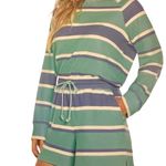 Wildfox NWT Sweatshirt & Short Lounge Set in Blue Stripe Womans Size M MSRP $160 Photo 5