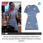 House Of Holland Distressed Denim Mini Dress Blue Size 2 Photo 3