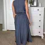 Madewell Navy  maxi wrap dress with tie front, side pockets and belt #maxidress Photo 3