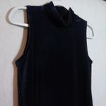 J.Crew  Navy Blue Velvet Sleeveless Mock Neck Office Size XS Photo 1
