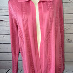 Exclusively Misook Cardigan Sweater Petite Large PL Pink‎ Cable Knit cableknit Pink Size undefined Photo 0