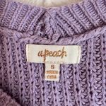 A. Peach Kawaii Lilac Purple Knit Ruched V Photo 3