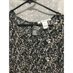 American Rag  Top M Black White Paisley‎ Boho Blouse Long Sleeve Keyhole Casual Photo 1
