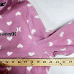 Hurley  Pajama Crop Top Women's Size Large Pink White Hearts Barbie Valentines Photo 4
