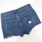 Old Navy Mid Rise Cut Off Blue Ripped Distressed Torn Denim Shorts Size 4 Photo 1