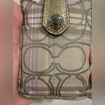 Coach  y2k lavender purple Plaid Gold Card Holder Photo 3