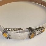Brighton Leather Belt 90s Vintage Y2K, White Leather Photo 0