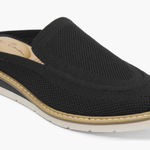 Me Too  Black Mesh Mule Wedge Heel Cushioned B19B Photo 0