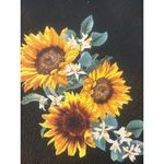 White House | Black Market  Black Vegan Leather Wristlet Sunflowers Flowers NWOT Photo 1