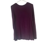 LOGO By Lori Goldstein LOGO Lori Goldstein Women's Size Medium Dark Purple Long Sleeve Soft V Neck Top Photo 5