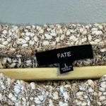 FATE. Sweater Tan & Brown Colorblock Boucle Sz L GUC Fall Cozy Knit Photo 1