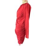Rachel Pally Red Twist Front Cutout Ruched Long Sleeve Dress Sz S Jersey Stretch Photo 4