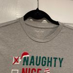 Goodfellow & Co North Pole Trading Size S Naughty Nice Santa Tee Shirt Gray Short Sleeve Graphic Photo 3