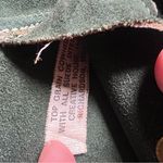 VTG 70s Leather Folding Wallet Suede Checkbook Top Grain Cowhide Green USA Made Photo 10