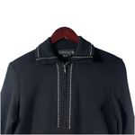 Andrea Jovine Women's Black Wool Dress Size Small Long Sleeve Zip Collar Pockets Photo 2