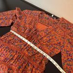 Rebecca Minkoff Caden ruched tiered dress, burnt orange floral print, lined, XS Photo 9