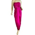 VINTAGE 1980'S JEWEL TONE PINK VICTOR COSTA STRAPLESS SATIN FORMAL DRESS (8) Photo 1