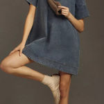 Anthropologie Porridge Women's Short Sleeve Denim Mini Swing Dress Blue Sz S Photo 0