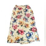 Vintage Eagle River Traders Linen Tropical Floral Wrap Skirt 10 Boho Fairycore Yellow Photo 4