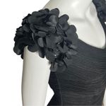 Anthropologie Maeve Dress Womens 0 Black Viala Pintuck Floral Applique Preppy Photo 4