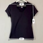 Hanes Nano Women’s 100% Cotton Casual Short Sleeve V Neck Tee Shirt Grey NWOT Photo 4