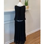 Gracia Black Cocktail Dress Medium Minimalist Cutout Pleated Sheer LBD Adjustable Photo 1