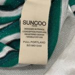 Anthropologie Suncoo Paris Pull Portland Striped Sweater Shimmer Green White Small Coastal New Photo 7