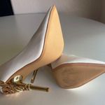 Shoe Dazzle "Esperanza" Glam Pumps White Gold Closed Pointed Toes Heels Size 6.5 Photo 10