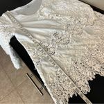 Eberjay Eberjey white cover up tunic dress, 100% Cotton, wide 3/4 sleeve w.lace S/M Photo 9