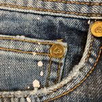 Frankie Morello of Milan women's size 26 paint distressed cotton capri cut jeans Blue Photo 2