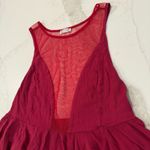 Free People  Intimately Marble Illusion Mesh Tank Top Womens Large Raspberry Red Photo 6