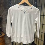 Breckenridge NWT 'Picture Purr-Fect" Cat/Paws Embroidered 3/4 Sleeve Knit Shirt Photo 0