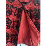 Stenay Womens Small Red Silk Black Beaded Bolero Jacket Holiday Event Glam Photo 8