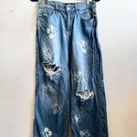 Hollister High Rise Vintage Baggy Jeans Floral Y2K 2000s Coquette 5R 27x31 Photo 0