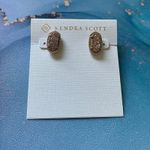 Kendra Scott Elisa Rose Gold Drusy Stud Earrings Designer Boho Chic Clean Girl Photo 2