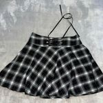 Women's Mini Black & White Plaid Skater Skirt M Size M Photo 0