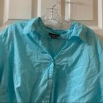 Avenue Blue Tie Knot Front Cropped Button Up Shirt Size 26 Photo 3