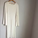 Toteme Cable wool blend Knit Midi Dress Small White Photo 1